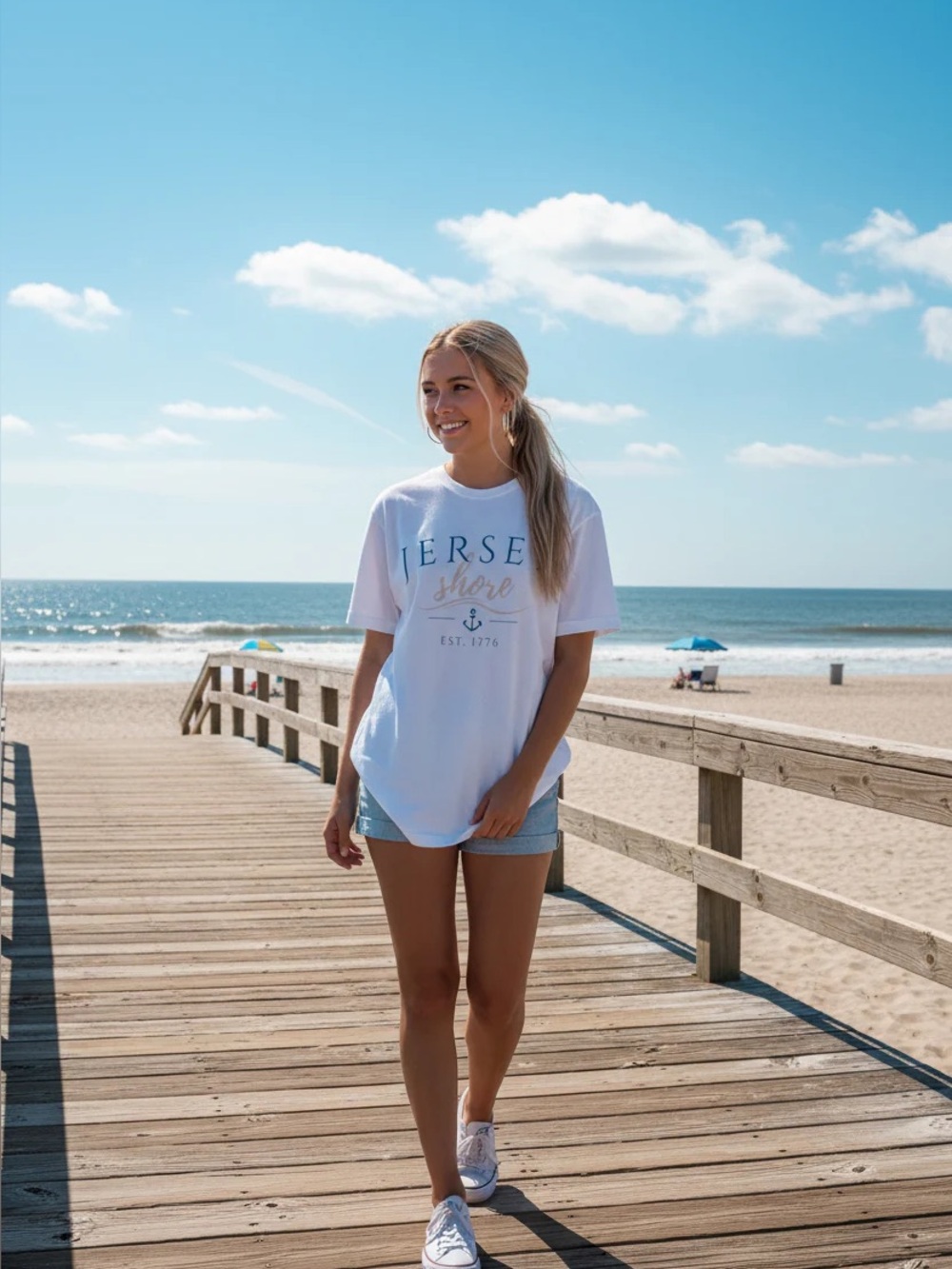 Jersey Shore coastal classic tee. Est 1776